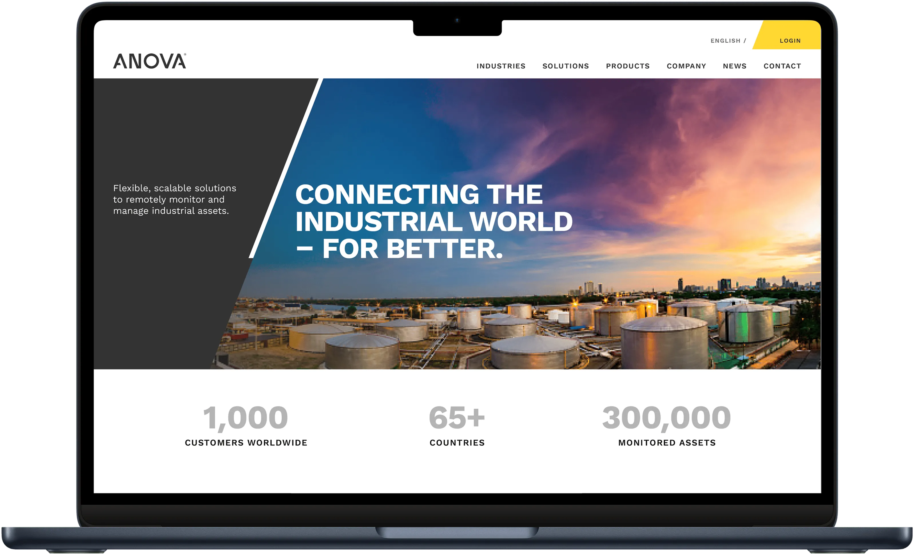 Anova — website on laptop