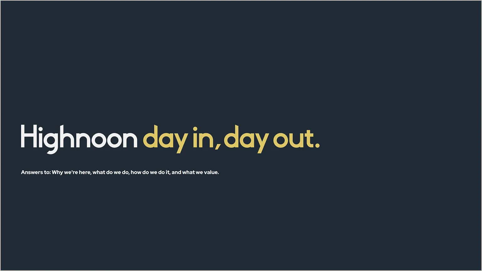 Highnoon — manifesto preview